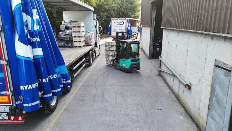 JS Ryan Freight truck at loading dock
